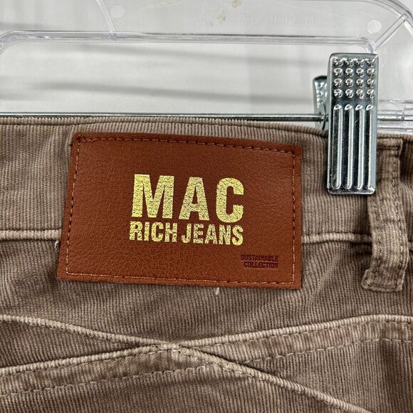 MAC RICH JEANS Women's Brown Pebble Stone Rich Slim Soft Corduroy Jeans Size 6 - Picture 7 of 10